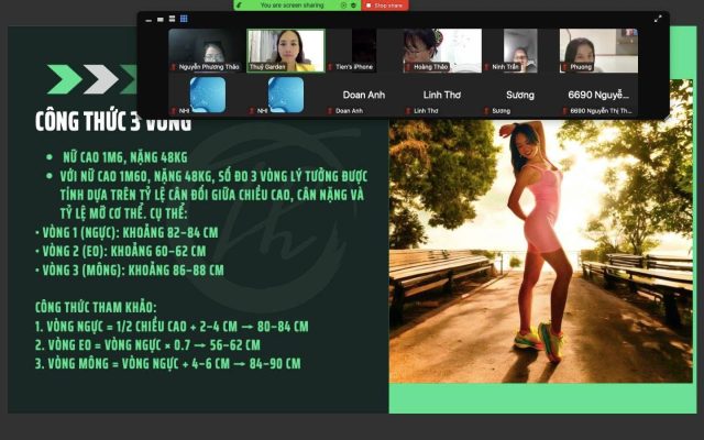 Coaching kiến thức tập luyện qua Zoom- Thủy Health Coach