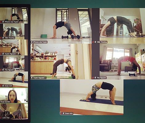 Lớp tập phối hợp qua Zoom- Thủy Health Coach