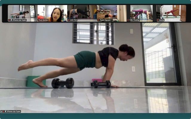 Lớp tập phối hợp qua Zoom- Thủy Health Coach