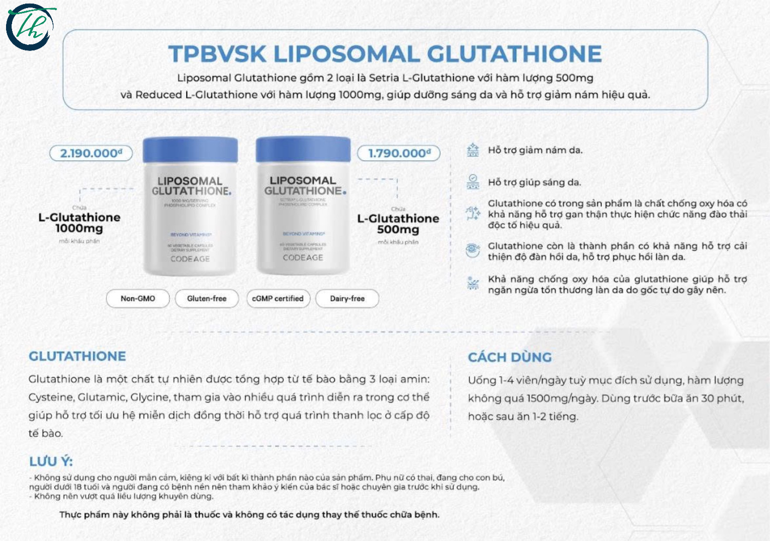 Viên uống Glutathione Liposomal