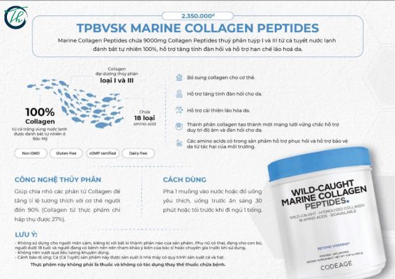Marine Collagen Peptides - Collagen cá tuyết đại dương thủy phân